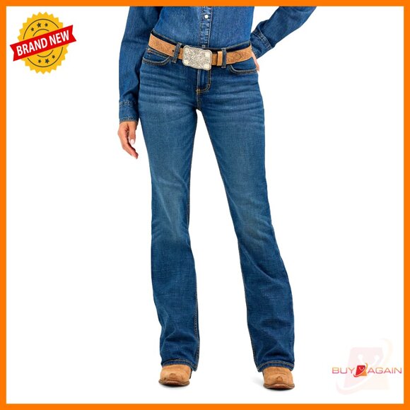 Denim - Mid Rise Boot Cut Riding Jeans, Cotton Stretch, Vented Hem